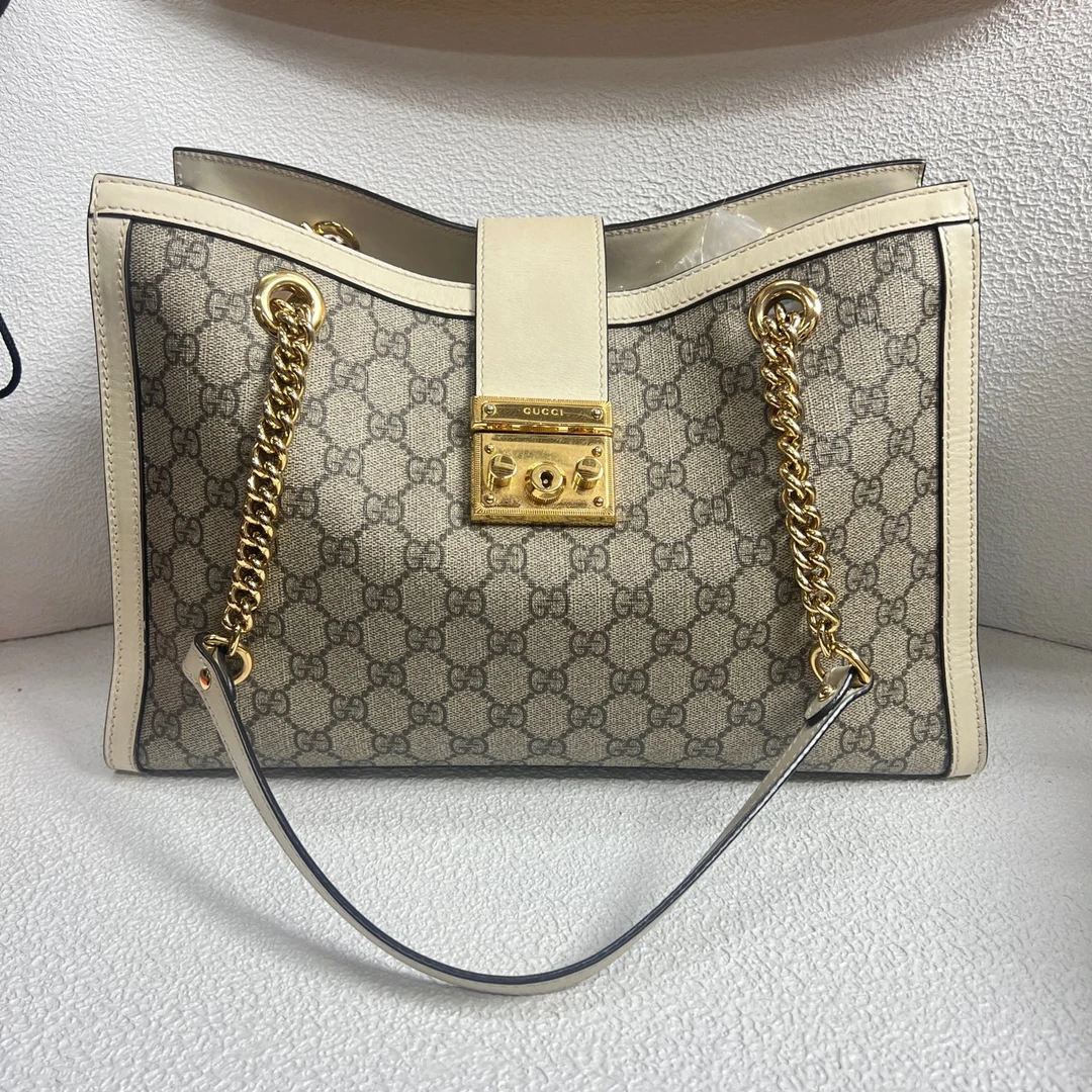 95新 GUCCI/古驰 【阿庞】j01191/padlock/小三包/中号/底长35/驼色