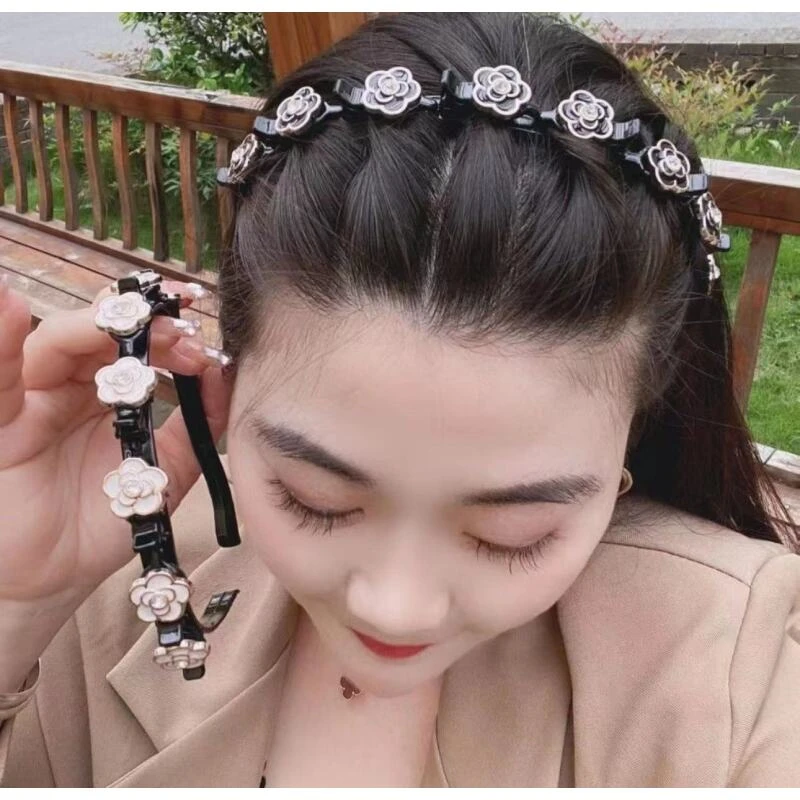 诗泊雅新款编发山茶花发箍