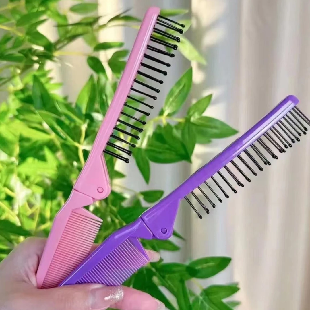 折叠梳子花样编发分发线专用随身便捷时尚皮筋套装