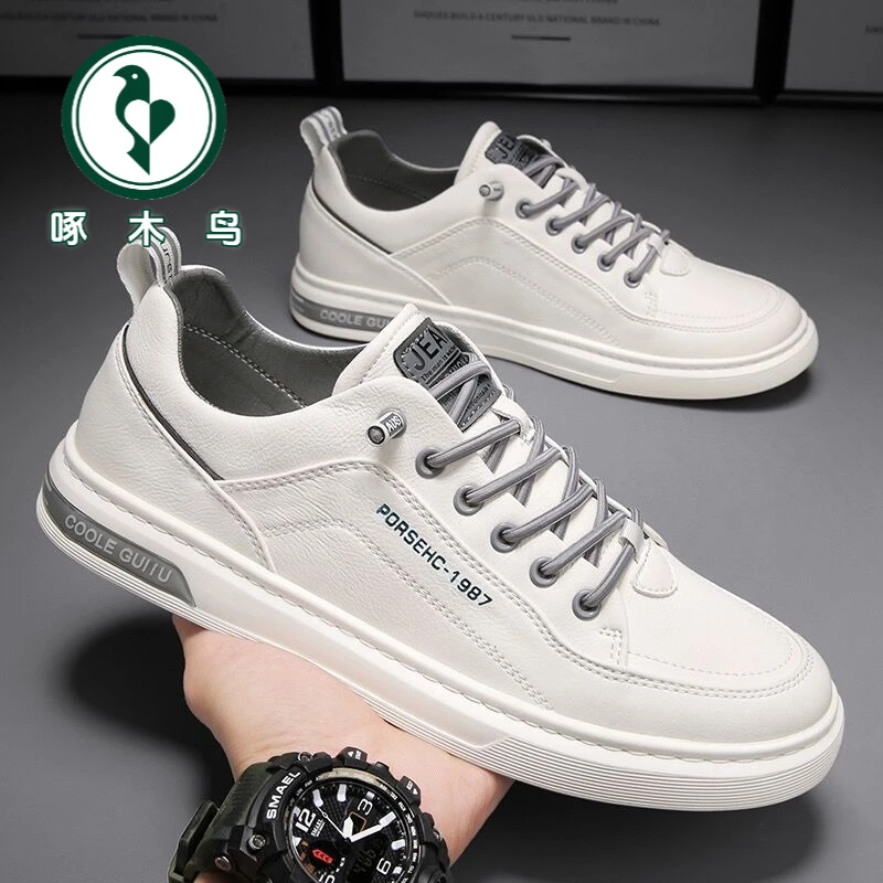 【正品】啄木鸟男士男鞋春季透气小白鞋男学生百搭布鞋运动休闲潮鞋