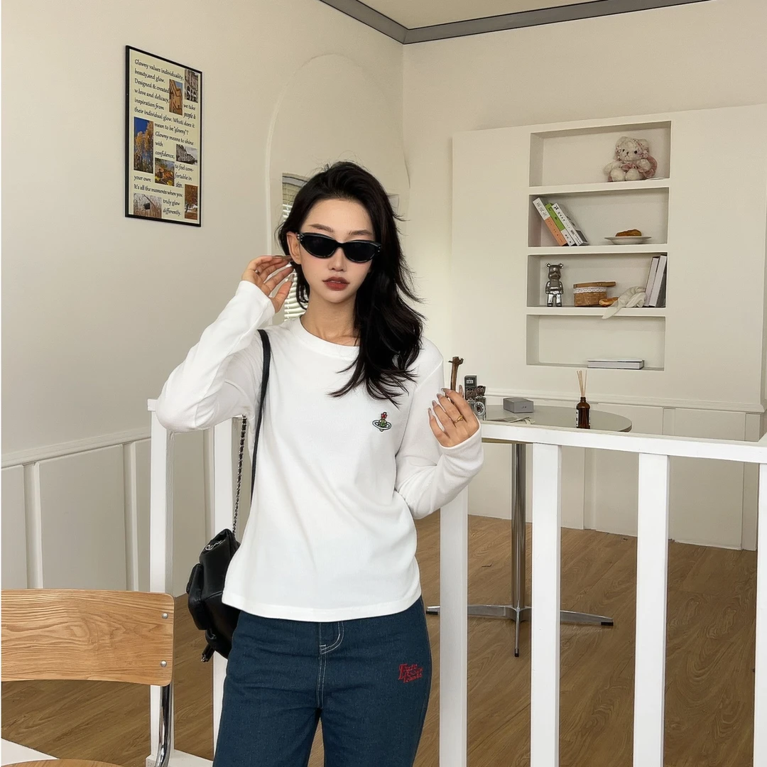 2024秋冬季土星磨毛时尚休闲百搭女款长袖打底衫21591