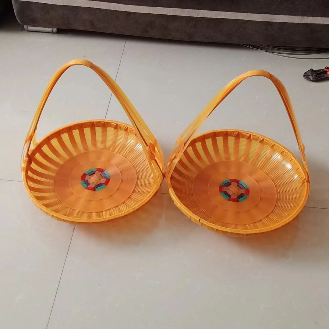 纯手工编织手提篮子，新款菜篮子，结婚进新房多用途水果收纳筐家用
