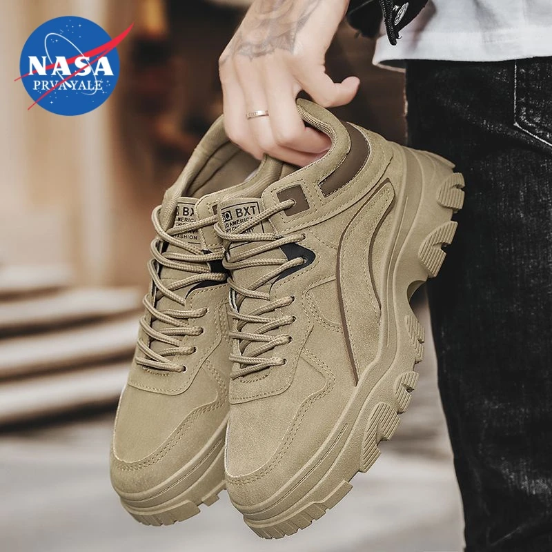 马丁靴男春季新款男鞋厚底防滑增高工作工装板鞋男生潮流休闲潮鞋