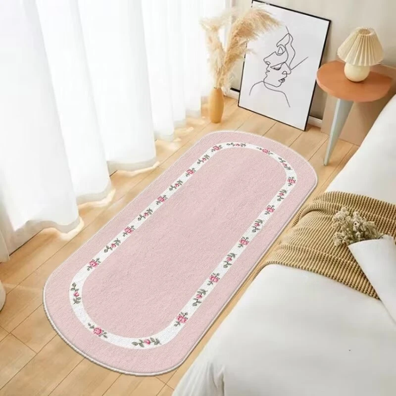 加厚仿羊绒床边地毯新款卧室床边地毯脚垫床前地垫