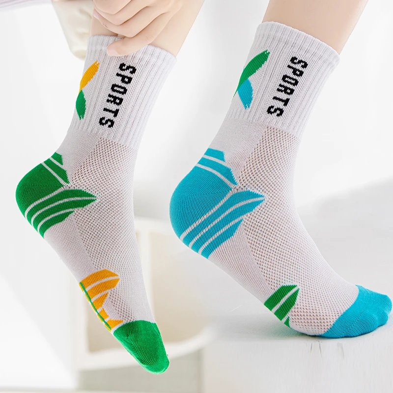 儿童袜子男童春秋薄款春夏季吸汗透气篮球运动夏天中大童中筒棉袜