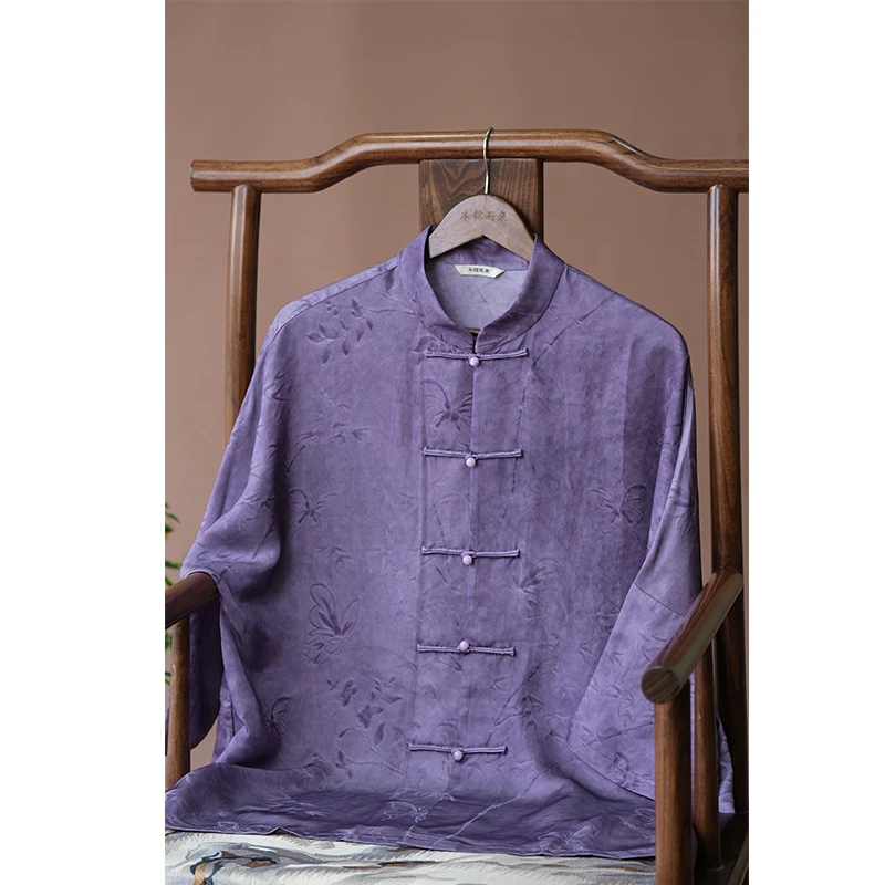 『非晚』新中式律动莫兰迪上衣DGSW0889夏季中国风衬衫薄款