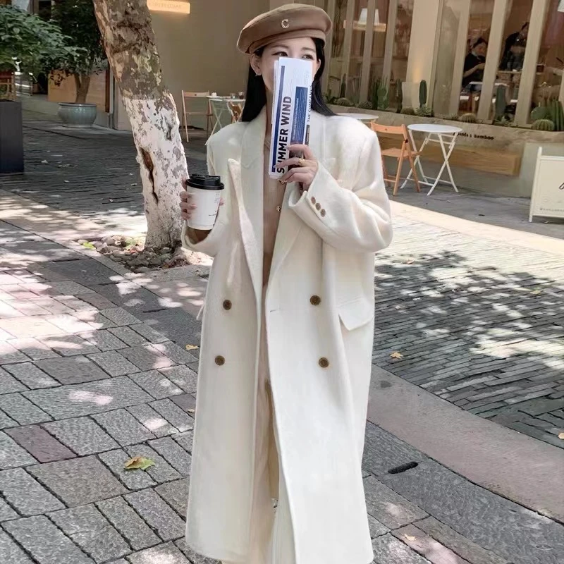 2024新款韩系双面羊毛大衣气质显瘦网红时尚宽松中长款秋冬百搭