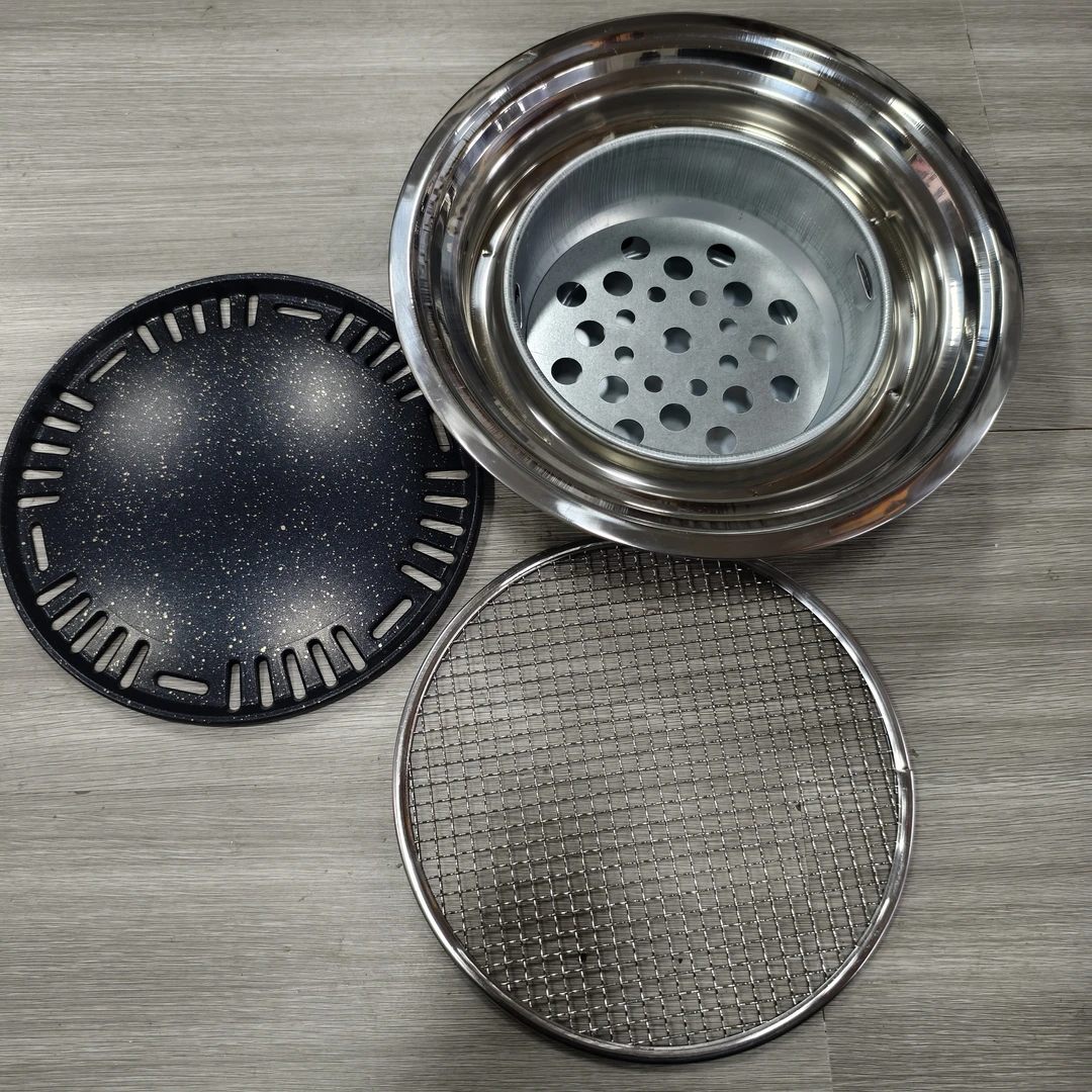 不锈钢煎锅烤肉炉包含烤网烤盘