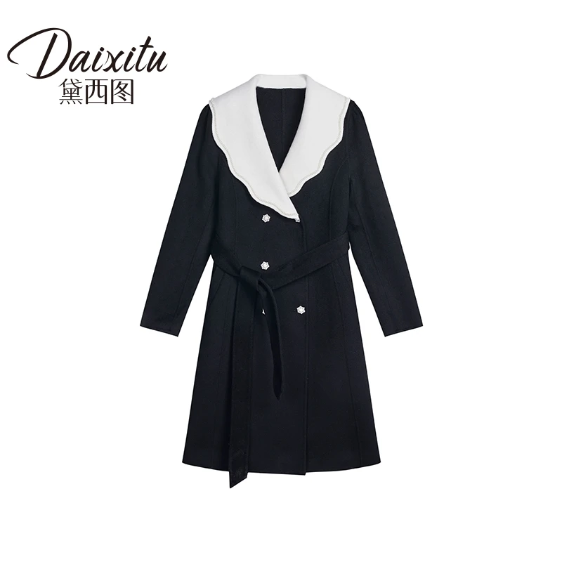 393-420夏幽幽法式荷叶边毛呢大衣外套3F-008
