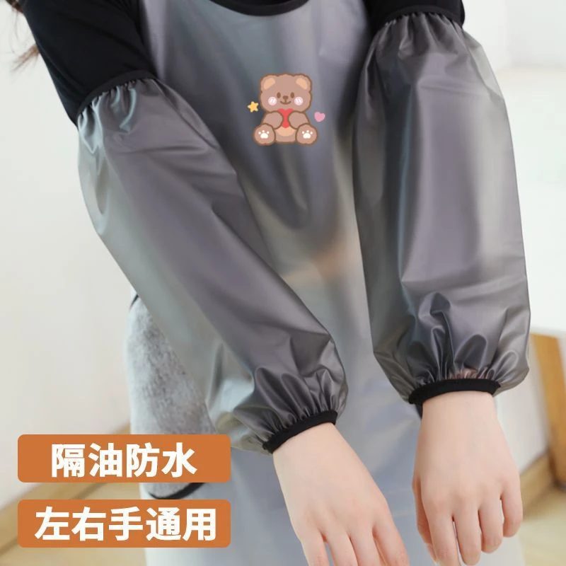 新款软皮袖套TPU材质防水防油厨房餐厅袖筒中长款耐磨护袖防污
