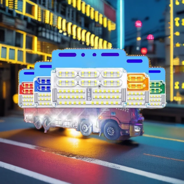 全新货车24VLED超亮加厚照地行车边灯黄色轮胎灯夜间倒车转向腰灯