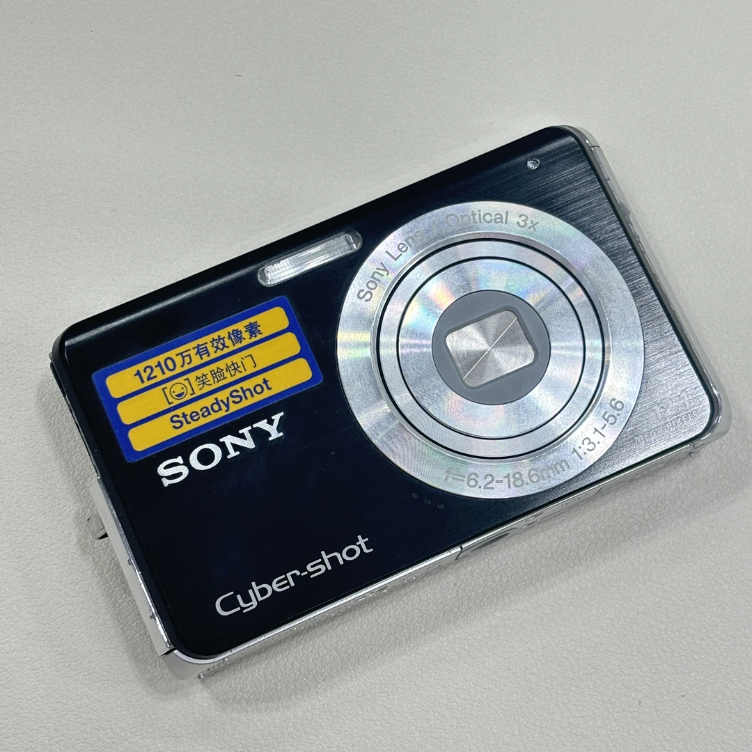 95新 Sony/索尼 w190黑色 1210w像素3倍变焦复古ccd数码相机