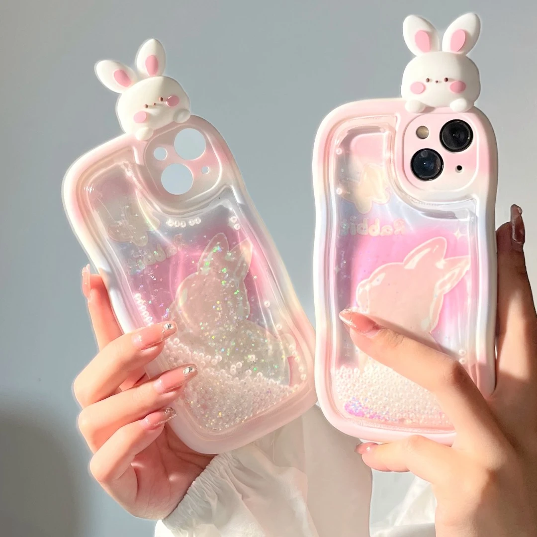 (苹果)卡通流沙兔子可爱星黛露全包适用iPhone16女款硅胶手机壳