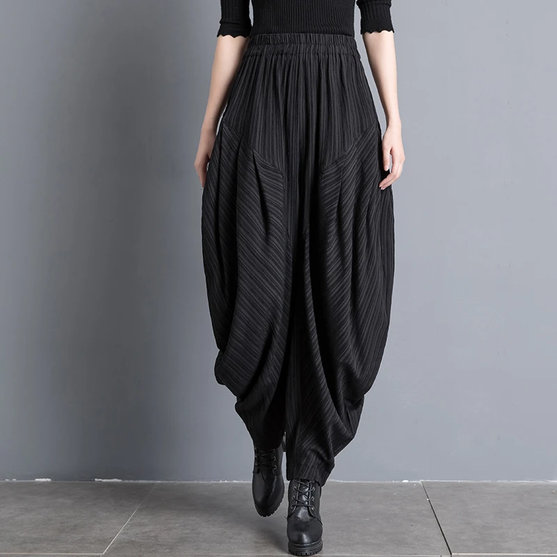 灯笼裤女秋新款高腰垂感薄款休闲裤宽松大码百搭时尚哈伦裤垮裤