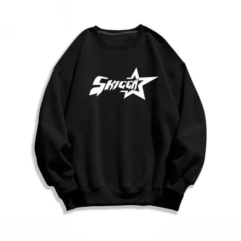 个性春秋上衣2023新款韩系纯棉圆领卫衣男女外套百搭宽松休闲印花