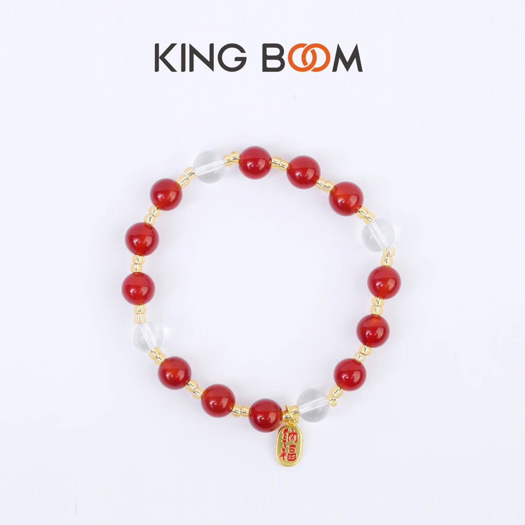 kingboom*红玛瑙合金招财纳福手串KBBR23072496