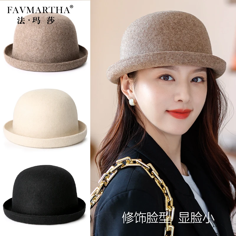 伴糖晓詹时尚精致日系小檐百搭女英伦礼帽韩版贝雷帽子女春秋冬