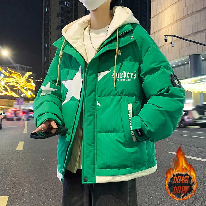 棉服男士连帽宽松学生港风加绒加厚棉服男士连帽宽松学生港风加绒