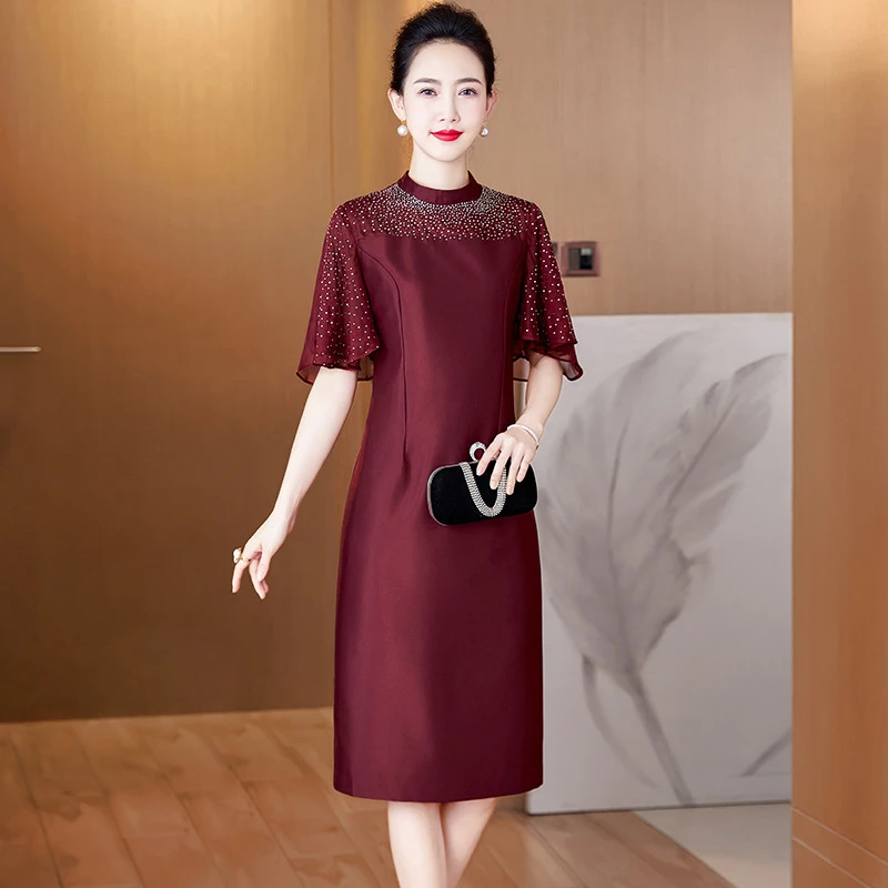 高端时尚喜婆婆婚宴装2025春夏新款妈妈礼服平时可丈母娘婚礼衣服