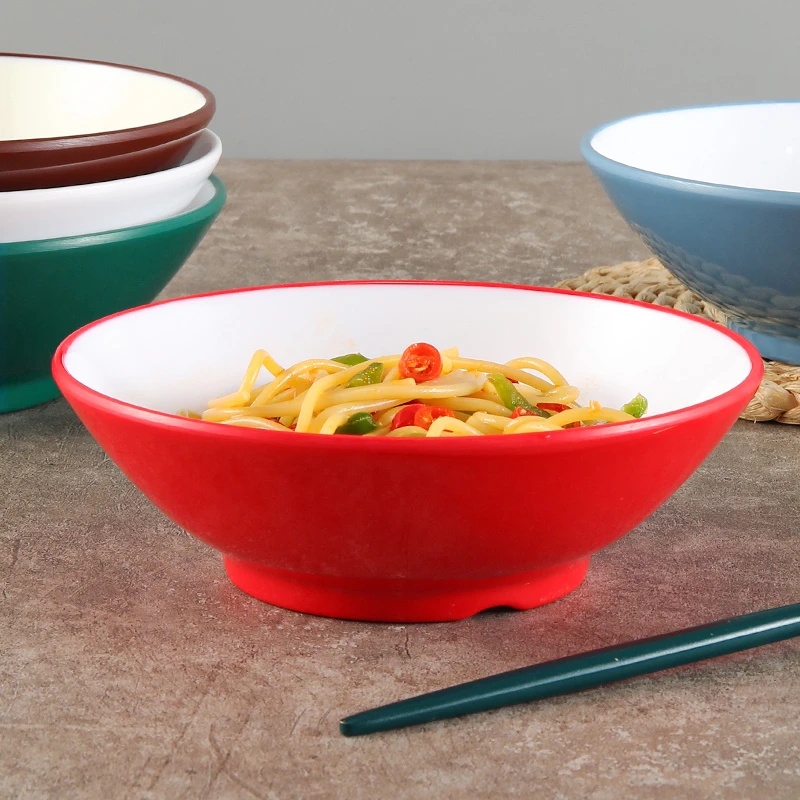 A5密胺浅口湘菜碗餐厅小碗菜碗凉皮碗卤肉拌饭碗商用食堂粥碗塑料