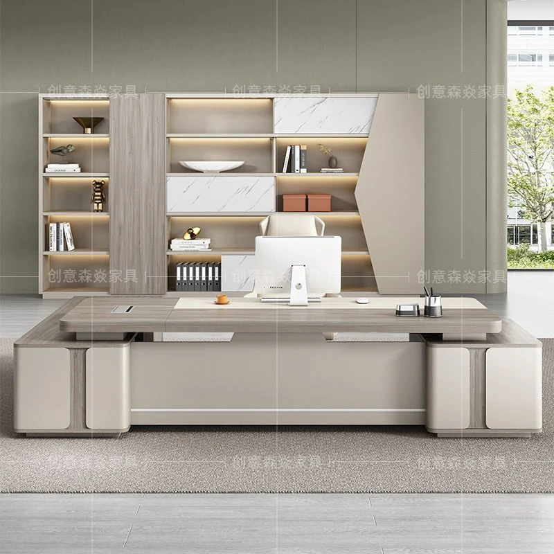 轻奢老板桌椅组合简约现代董事长办公室单人大气班台经理桌子家具