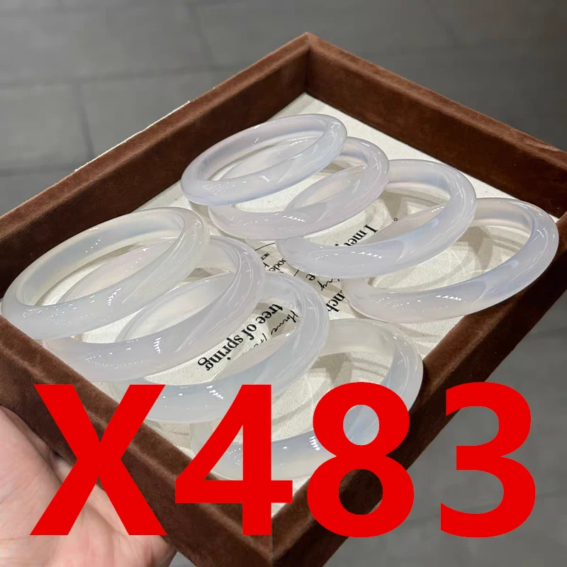 X483直播专用链接天然玛瑙玉手镯白月光荔枝冻【实物以直播为准】