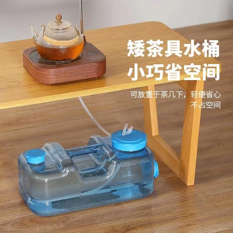家用户外带水龙头露营车载后备箱功夫茶用矮扁储水桶PC水桶储水桶