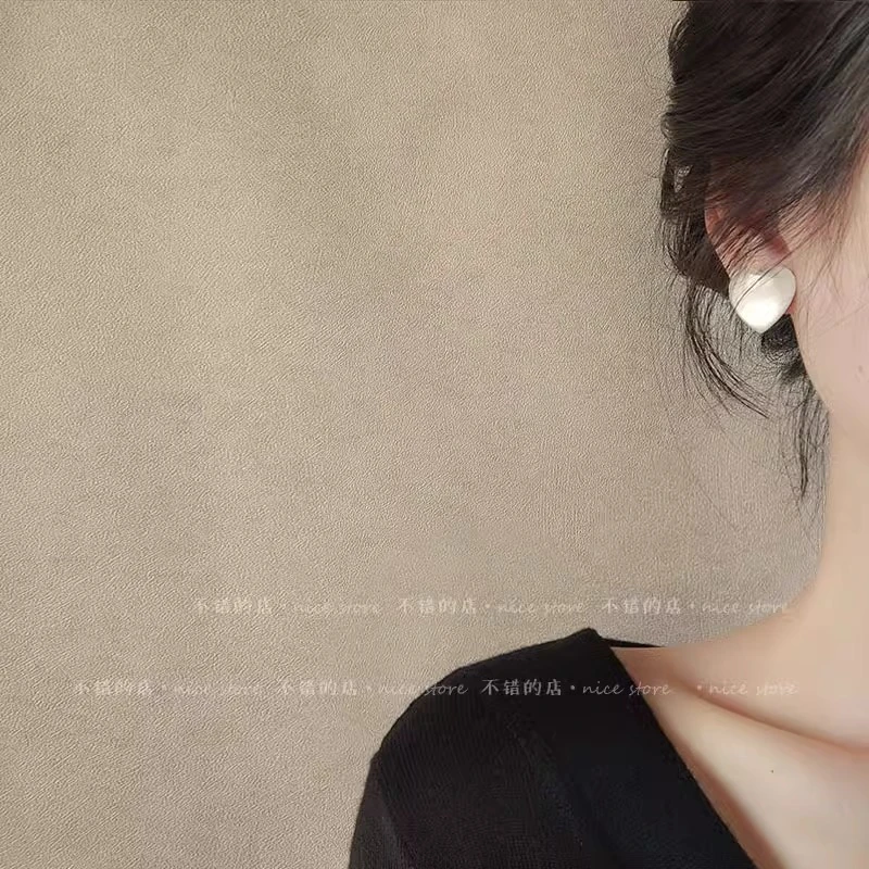 合金耳饰 晚睡的桔梗 ｜月光猫眼石 爱心型耳钉 气质简约少女耳环
