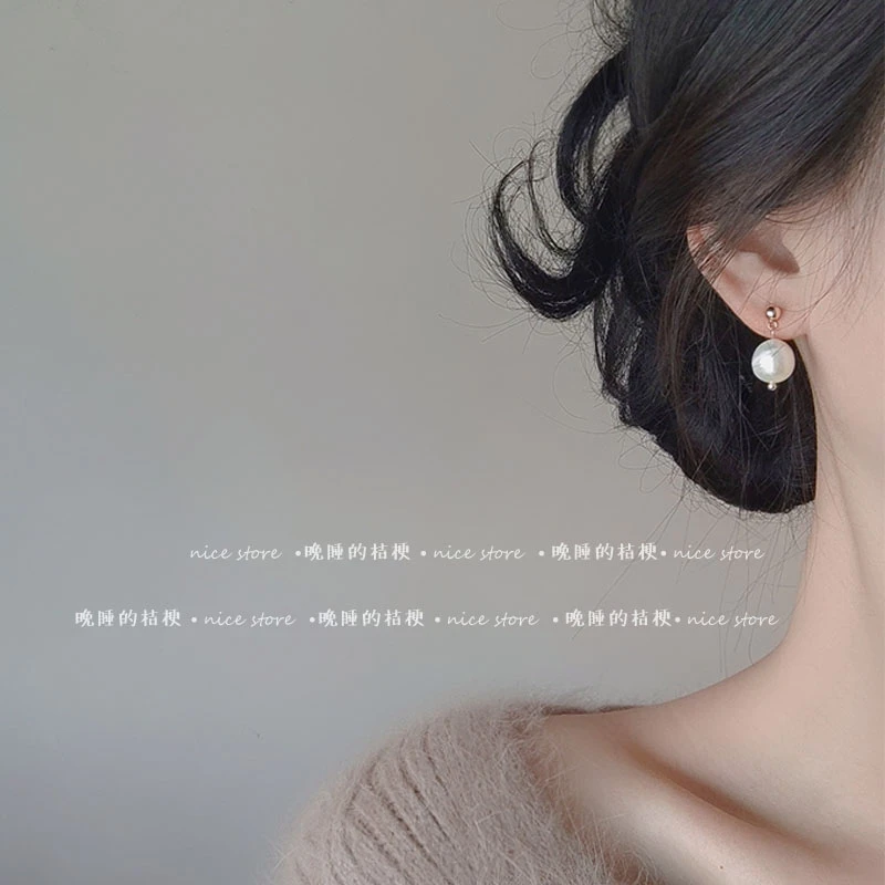 铜合金耳饰 晚睡的桔梗｜淡水复古小众简约时尚耳钉高级感女士饰品