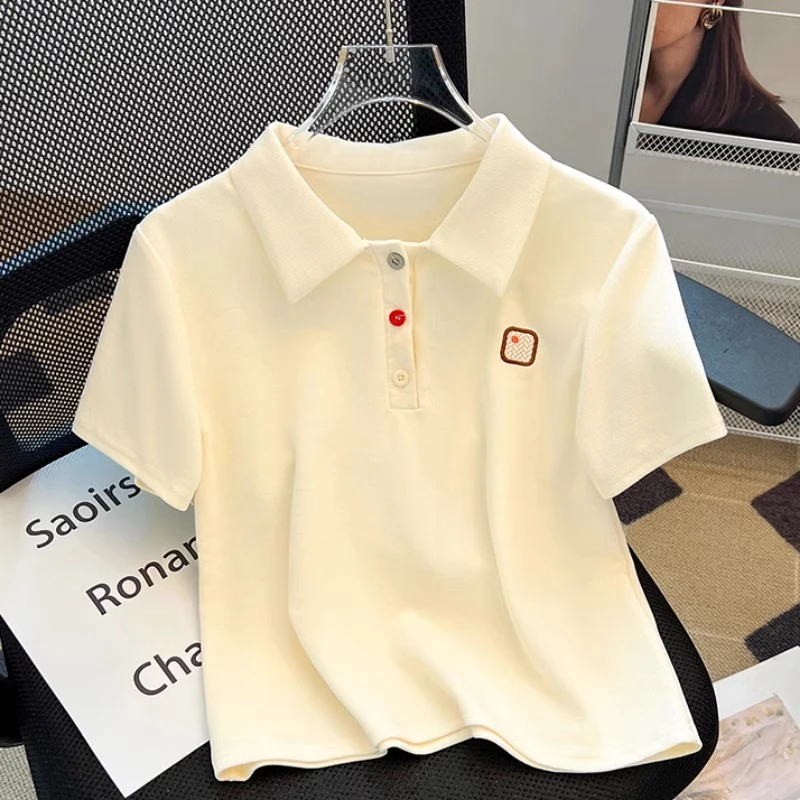 女童短袖夏季薄款2025新款中大童休闲Polo衫T恤青少年夏装上衣潮