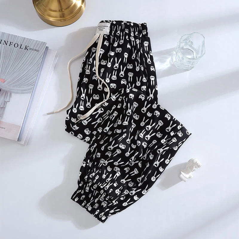 女童薄款裤子夏季2025新款洋气时尚儿童冰丝九分裤夏装休闲防蚊裤