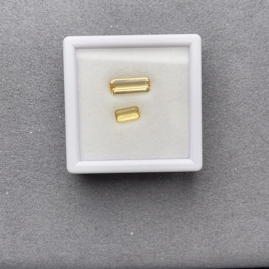 绿柱石裸石未镶嵌包***影天然无烧全净无瑕2P