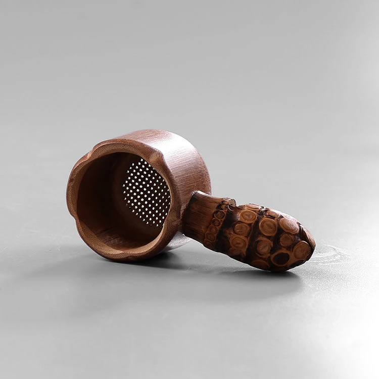 手工竹制茶道竹节茶漏竹根过滤器功夫茶具茶滤原生态精细茶香生活
