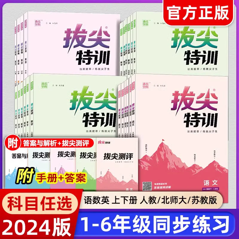 2024新版拔尖特训一二年级三年级四五六年级上册下册人教江苏北师