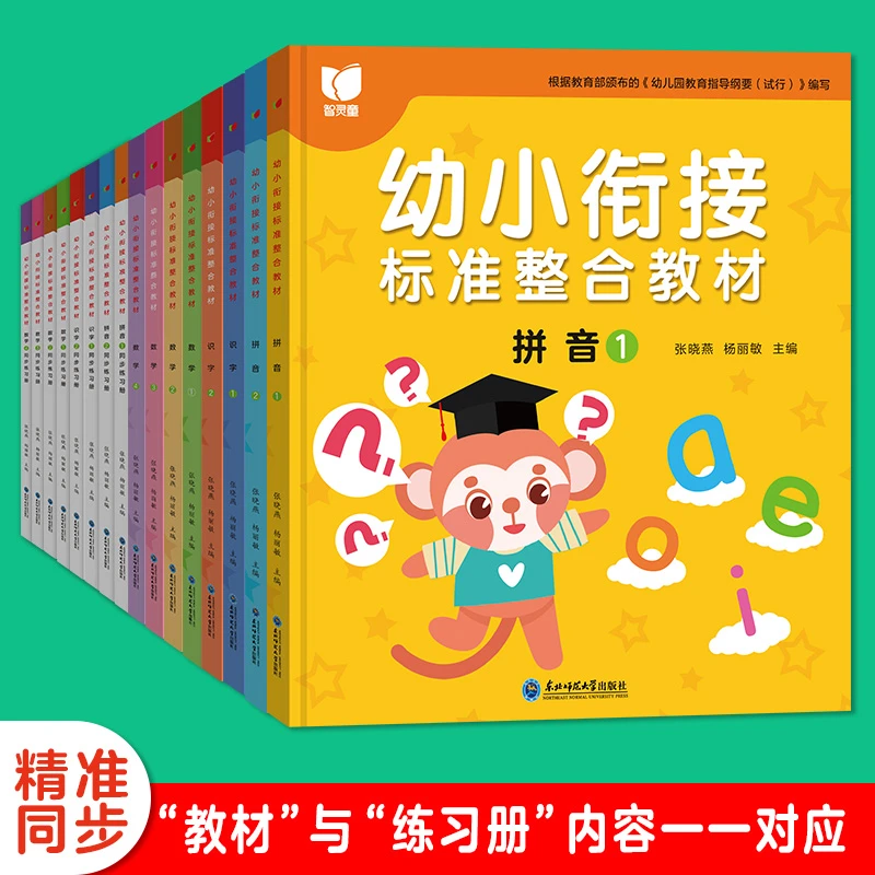 幼小衔接标准整合教材16册 3-6岁入学准备幼儿园用书幼升小书数学
