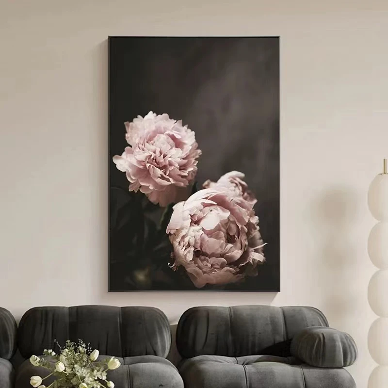 【复古玫瑰花】现代轻奢装饰画高级感砂岩肌理画客厅玄关卧室挂画