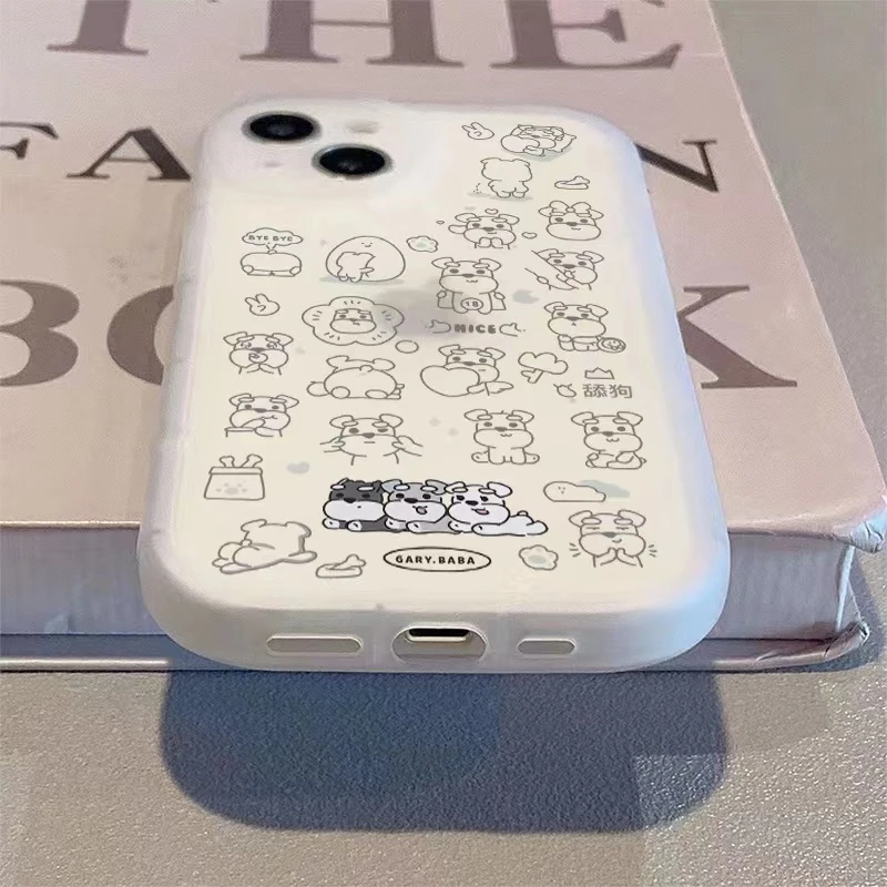 满屏修勾苹果15ProMax手机壳iPhone14全包13可爱12卡通11防摔X女8