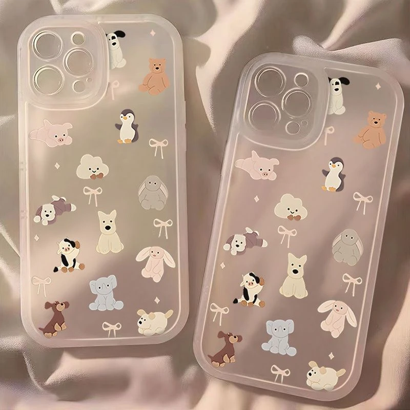 满屏动物苹果15ProMax手机壳iPhone14新款13硅胶12简约11软壳X女8