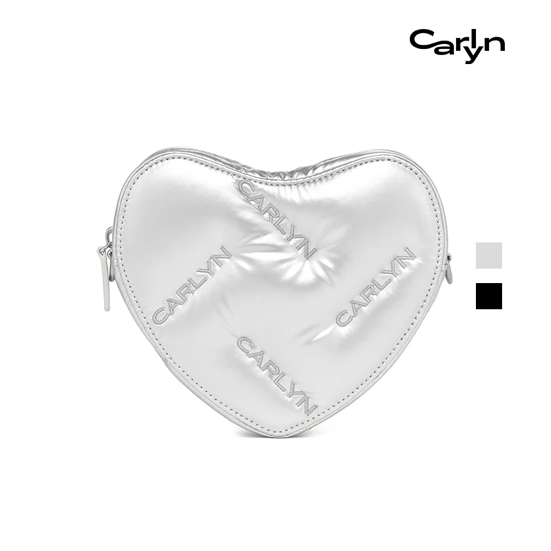 Carlyn HEART TEENY韩国迷你爱心型链条包刺绣LOGO休闲单肩斜挎包