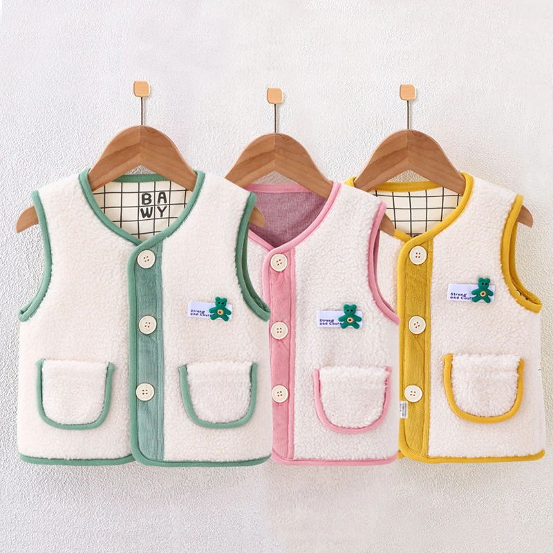 婴儿马甲春秋外穿宝宝背心新生儿小马甲秋冬保暖加绒男女儿童坎肩