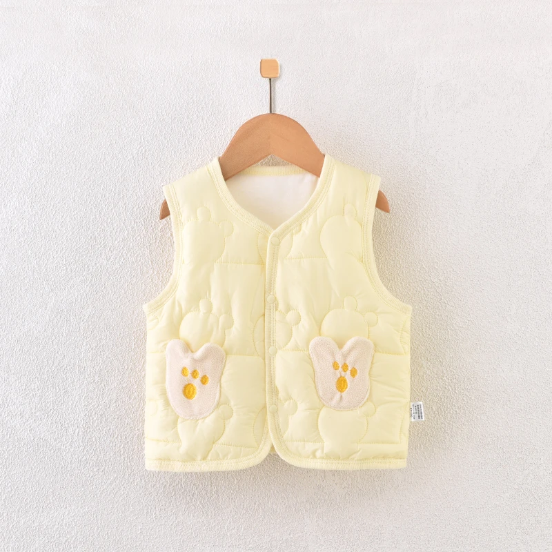 【2024秋上新】婴儿马甲夹棉保暖宝宝背心新生儿坎肩春秋装外出装