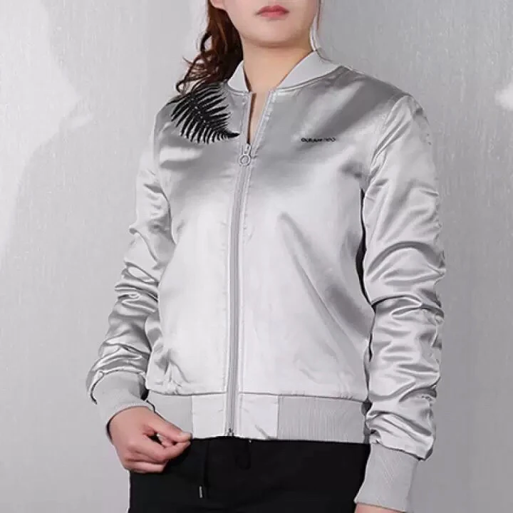 正品 adidas NEO 女子秋冬立领刺绣夹棉夹克运动休闲外套 DM4300