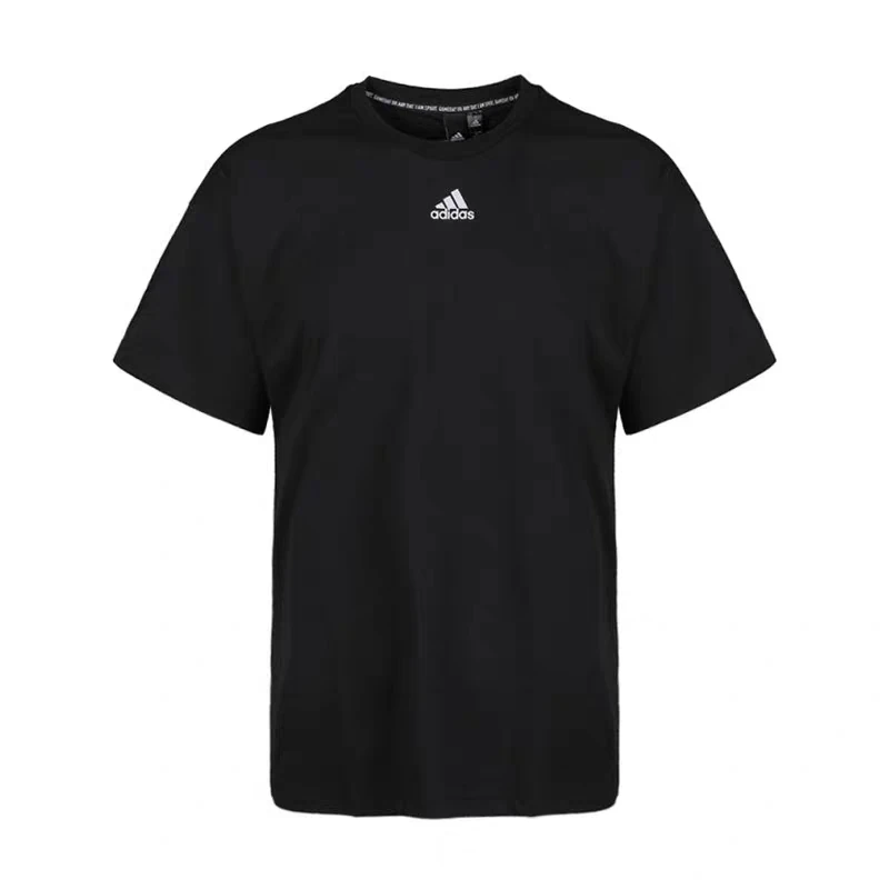 Adidas/阿迪达斯秋季男子黑色透气宽松训练运动休闲半袖T恤EB5277