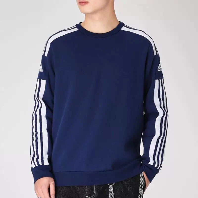 Adidas阿迪达斯 男冬季三条纹运动时尚加绒休闲经典套头衫 GT6639