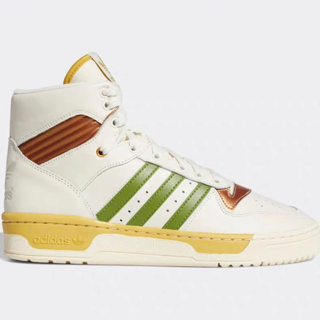 Adidas阿迪达斯三叶草 RIVALRY 男子防滑高帮运动休闲板鞋 EG6675