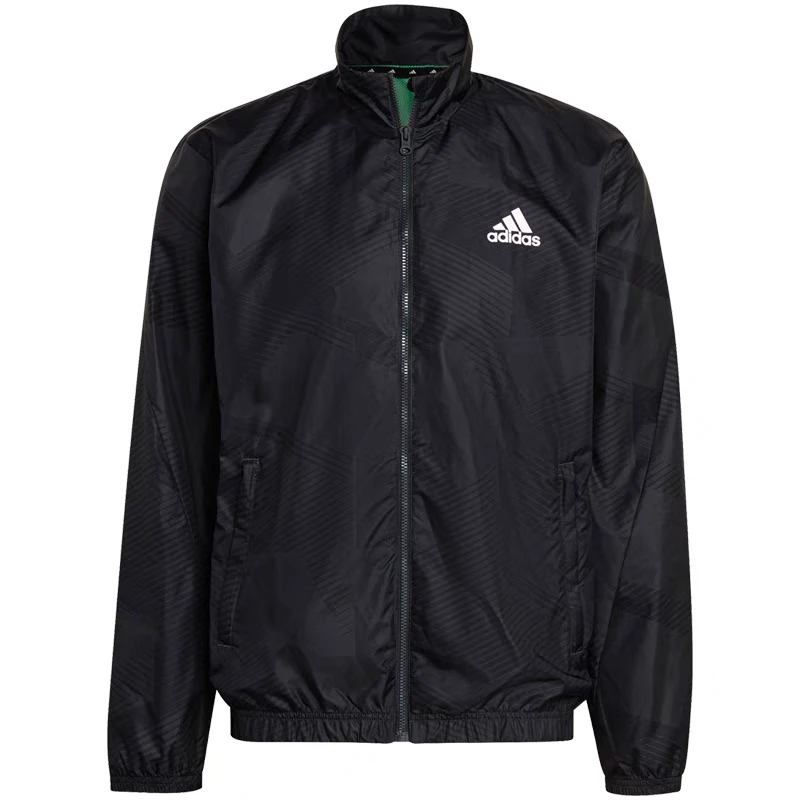 Adidas阿迪达斯男子春季休闲舒适运动健身夹克拉链外套上衣H18415