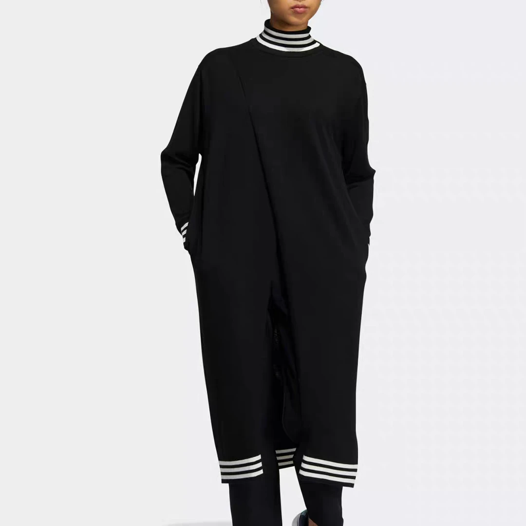 Adidas阿迪达斯新款夏季女子长款连衣裙休闲运动高领连衣裙GT3285