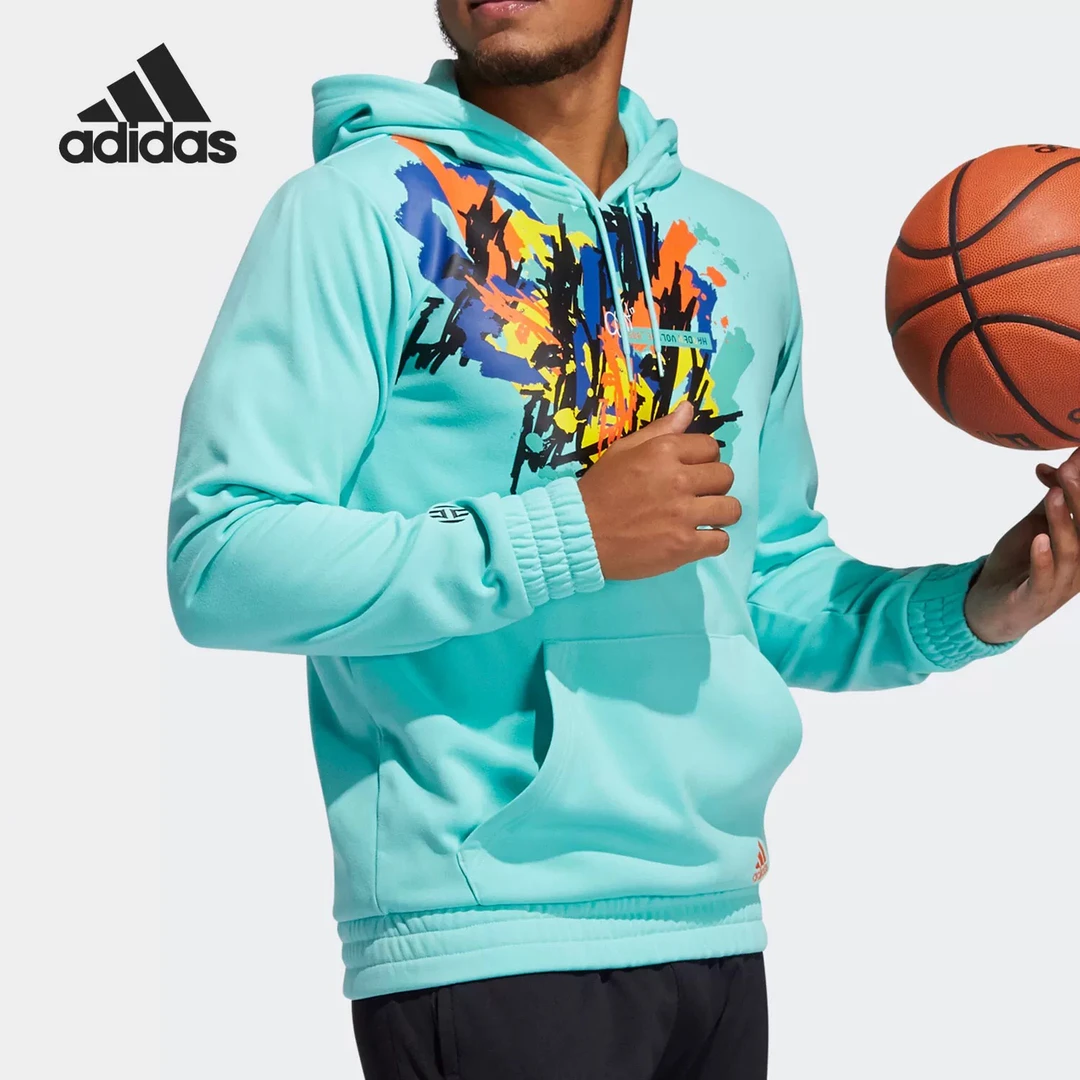 Adidas/阿迪达斯男子冬季新款长袖套头衫加绒连帽上衣卫衣H13714