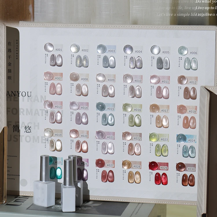 春夏爆款显白色玻璃珠采丰30色在逃千金爆闪晶石猫眼宽猫眼甲油胶