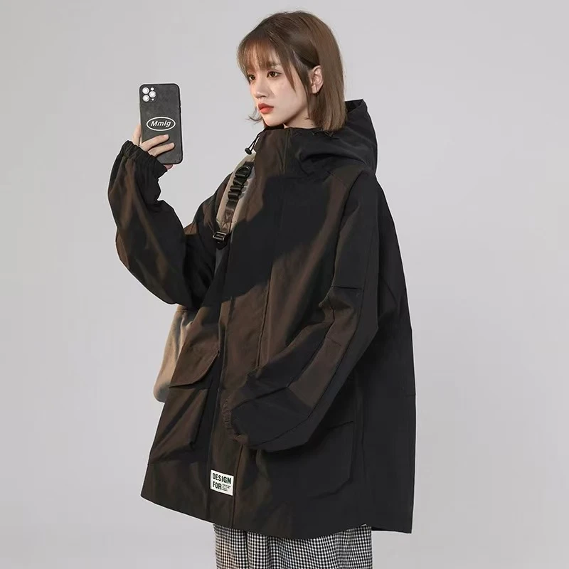 【JK661】美式潮流宽松休闲冲锋衣外套春秋户外运动男女同穿外套